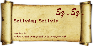 Szilvásy Szilvia névjegykártya