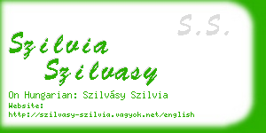 szilvia szilvasy business card